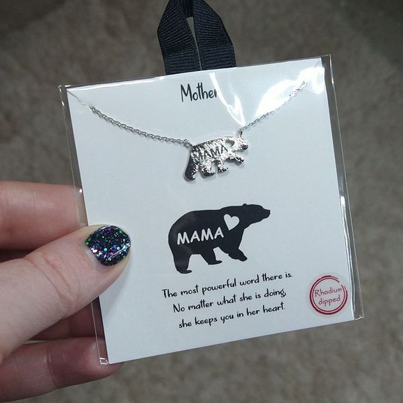 18K Gold Dipped Mama Bear Necklace - Picture 2 of 8